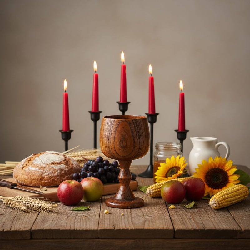 I-MART Handcrafted Wooden Goblet Chalice Cup 5 oz Jujube Wood Wine Goblet for Communion Cups, Chalice Goblet Wooden Cup for Churches, Home, Rustic Kitchen and Gift - Image 5